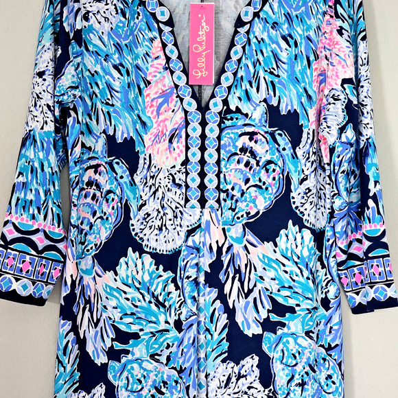 Lilly Pulitzer NWT Melli Maxi Dress Party In Paradise Size XL High Tide Navy NEW - Picture 3 of 14